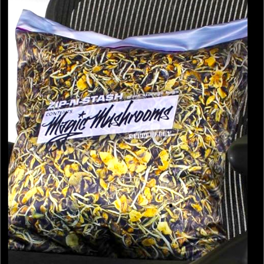 Dope Lab Shroom Stash - Baggie of Psychedelic Magic Mushrooms Throw Pillowcase